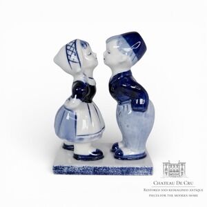 Vintage Collectable Delft Blue & White Dutch Boy and Girl Porcelain Figurine
